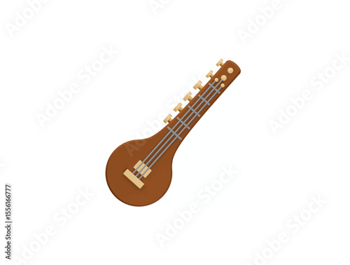 sitar icon 3d illustration render