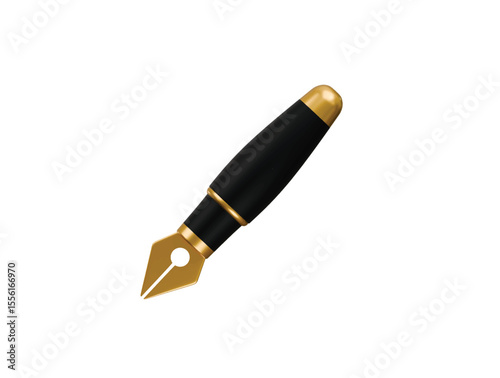 fountain pen icon 3d illustration render
