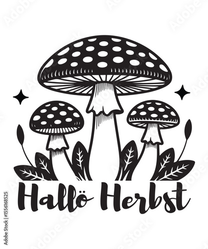 herbst hallo German Autumn Plotter illustration