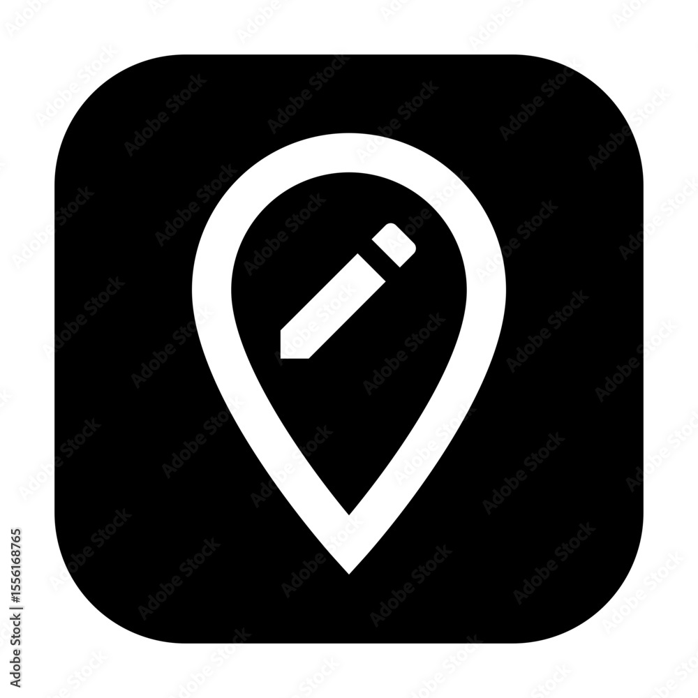 Line icon of edit location, ideal for modifying map markers.