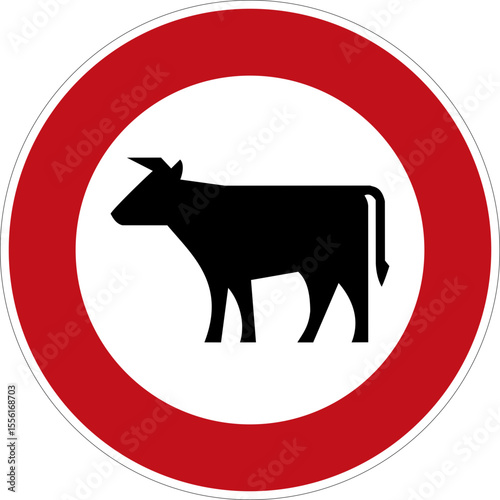 Verbot für Viehtrieb - StVo DE, Vektor (SVG)