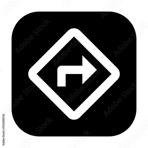 Line icon of direction symbol, suitable for guides or map tools.