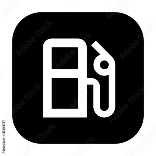 Line icon of gas station, for road navigation and fuel finding.