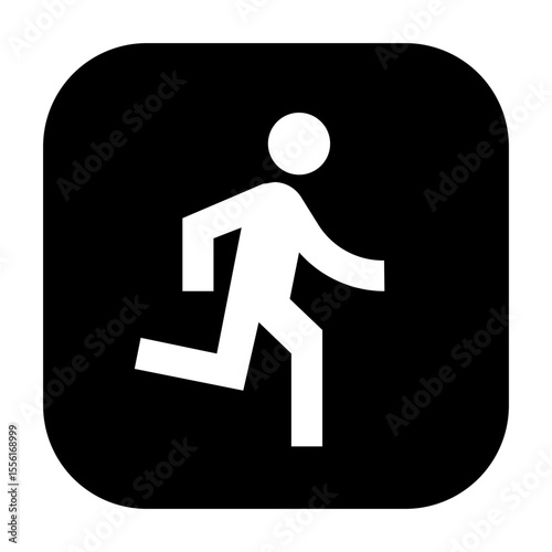 Line icon of run, great for fitness apps or path tracking.
