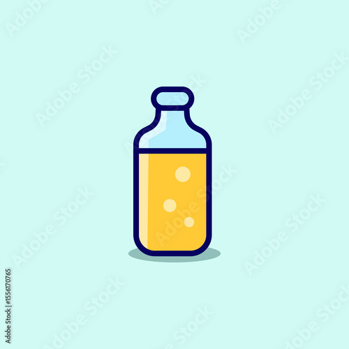 Juice bottle cute retro cartoon vector hand drawn