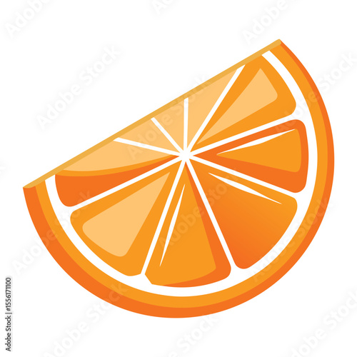 Orange slice in modern line style