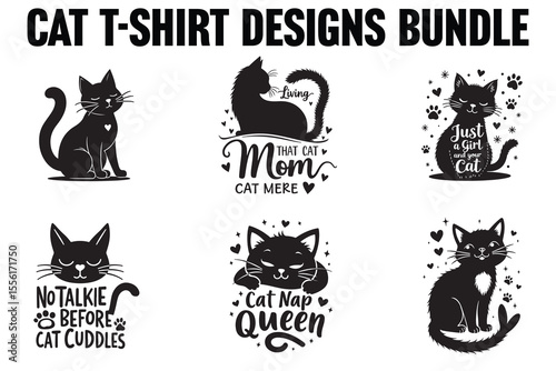 cat t-shirt designs bundle
