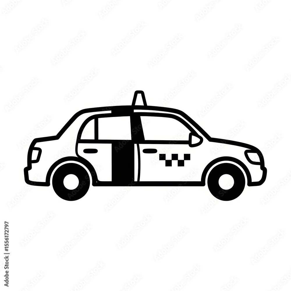 Fototapeta premium Taxi Car Icon Vector Illustration