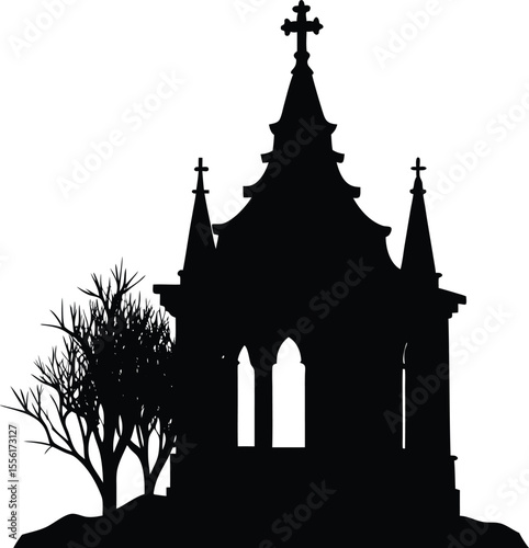 church silhouette vector