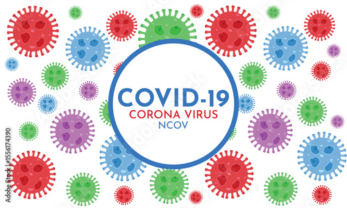 Coronavirus disease COVID-19 infection medical with typography and copy space. New official name for Coronavirus disease named COVID-19, pandemic risk background vector illustration