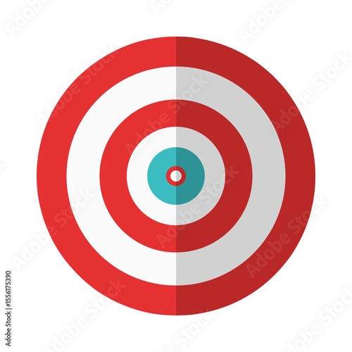 Flat Color Style and Minimalist Target with Bullseye Icon Vector Illustration