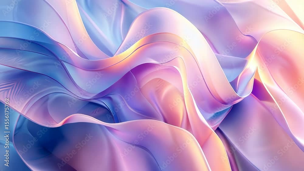 Abstract background featuring smooth, flowing shapes in a harmonious blend of pastel colors, dynamic movement