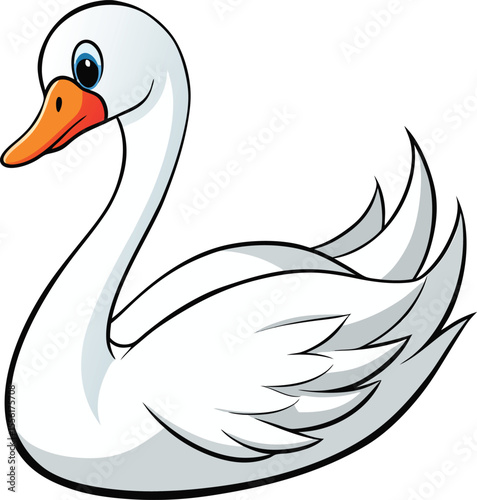 vector illustration of a white swan