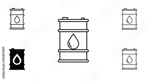 Minimalist oil barrel vector illustration for environmental design projects