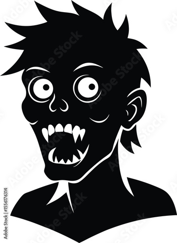 vector illustration of a scary face