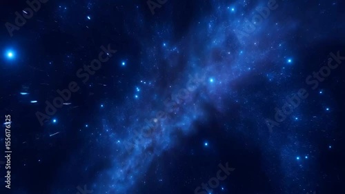 Wallpaper Mural Seamless looping animation of blue stars and glowing nebulae flying past, creating a mesmerizing cosmic journey through deep space.
 Torontodigital.ca