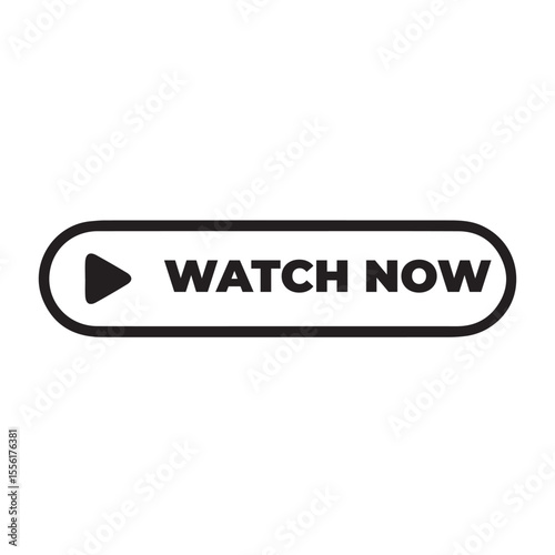 Sleek Black Watch Now Button with Play Icon for Video Content