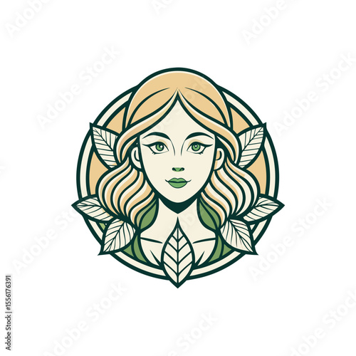 Women face line art logo, icon, vector design for a beauty brand 