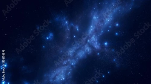 Wallpaper Mural Seamless looping animation of blue stars and glowing nebulae flying past, creating a mesmerizing cosmic journey through deep space.
 Torontodigital.ca