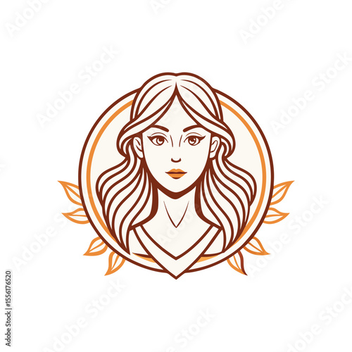 Women face line art logo, icon, vector design for a beauty brand 