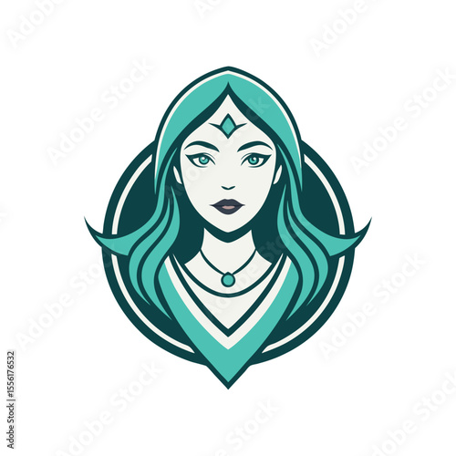 Women face line art logo, icon, vector design for a beauty brand 