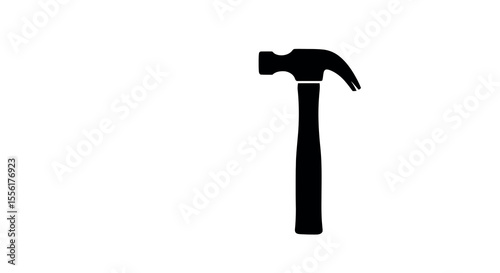 Silhouette vector illustration of a hammer for construction and diy projects in minimalist style