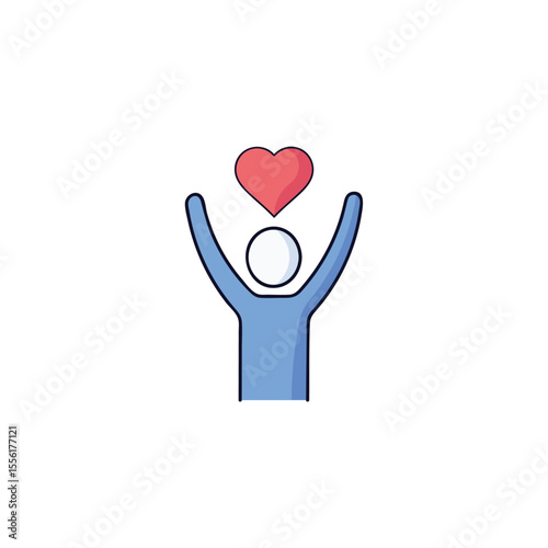Person with Heart Upraised - Wellness and Love