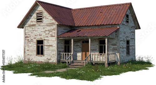 Rustic farmhouse vector illustration for design and decor - hand drawn style