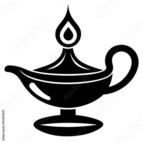 oil lamp isolated on white