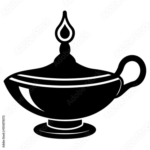 oil lamp isolated on white