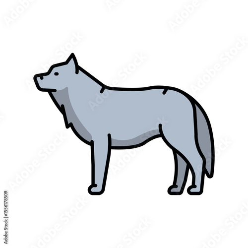 arctic wolf color flat icon for digital and print projects. Arctic animals.