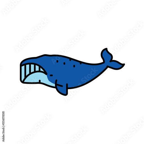 bowhead whale color line icon for digital and print projects. Arctic animals.