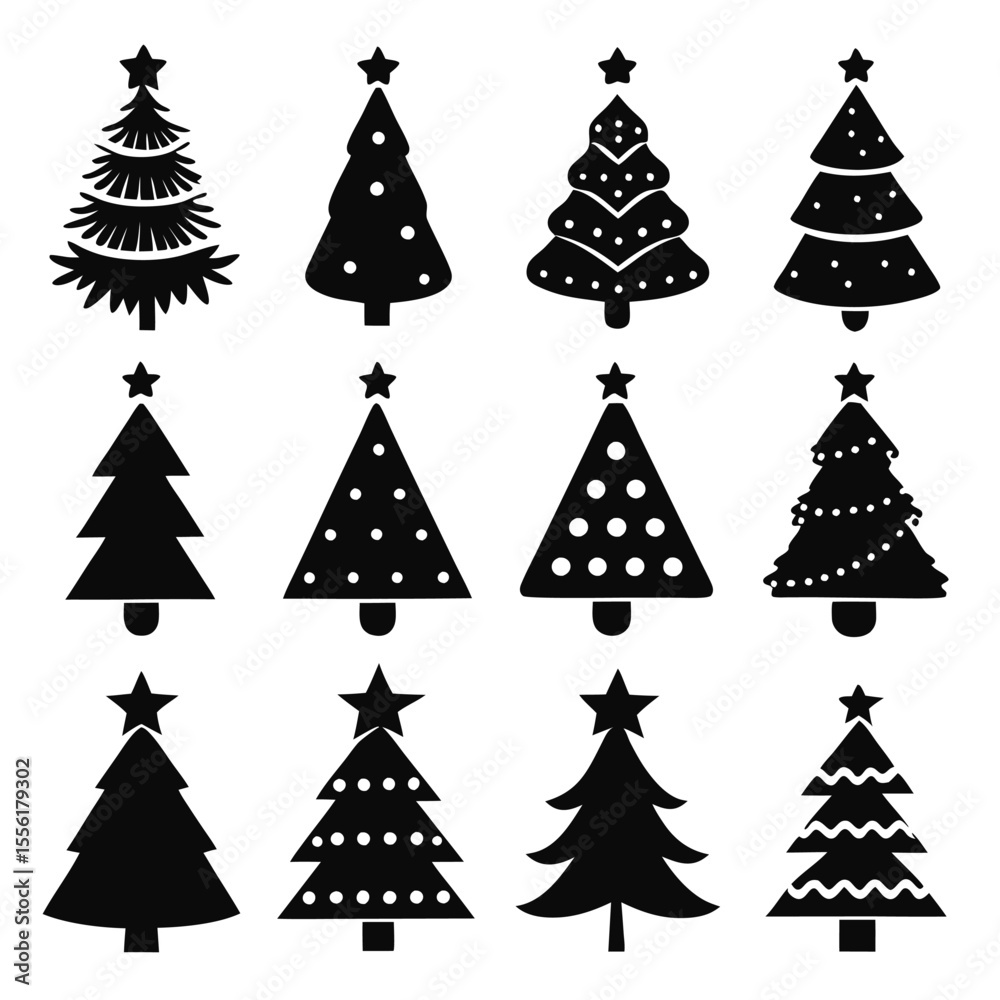 Obraz premium A Collection of christmas icons set