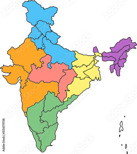 map of 6 regions of india, blank india map showing the states of each region in india
