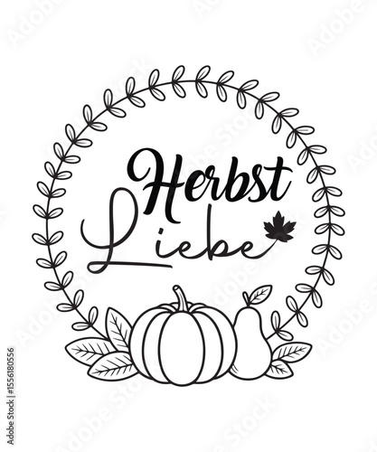 herbest liebe German Autumn Plotter illustration