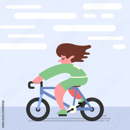 Speeding on bicycle illustration