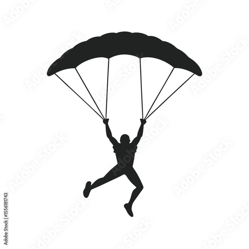 Parachutist falling silhouette vector