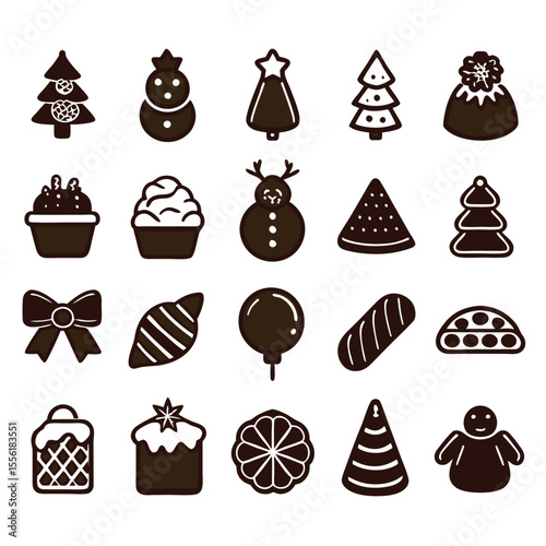 A Collection of christmas icons set
