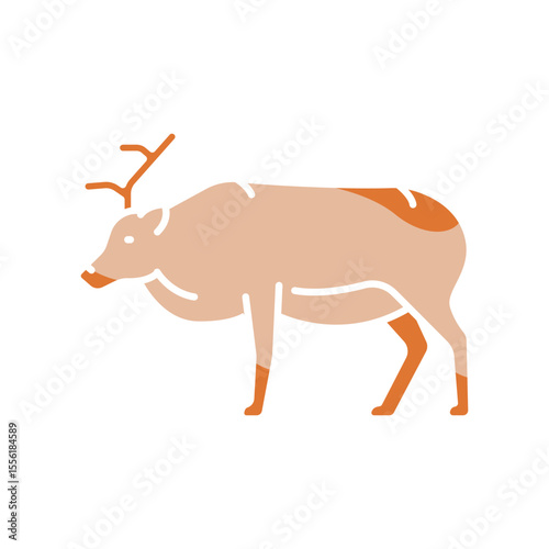 svalbard reindeer color flat icon for digital and print projects. Arctic animals.
