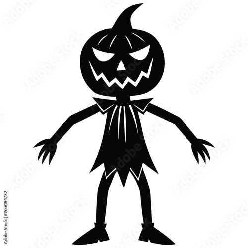 pumpkin headed creature vector art