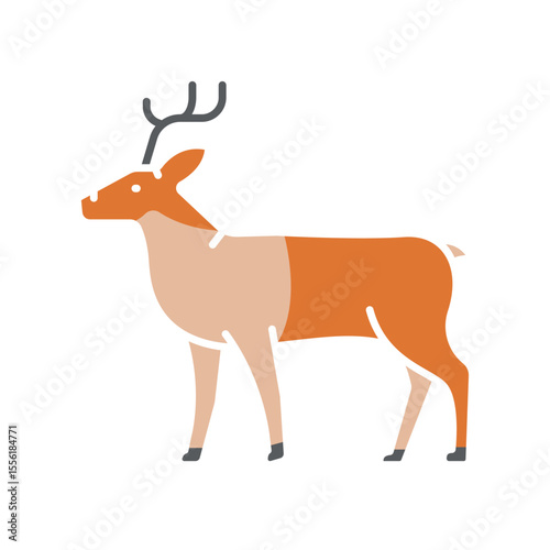 
caribou color flat icon for digital and print projects. Arctic animals.