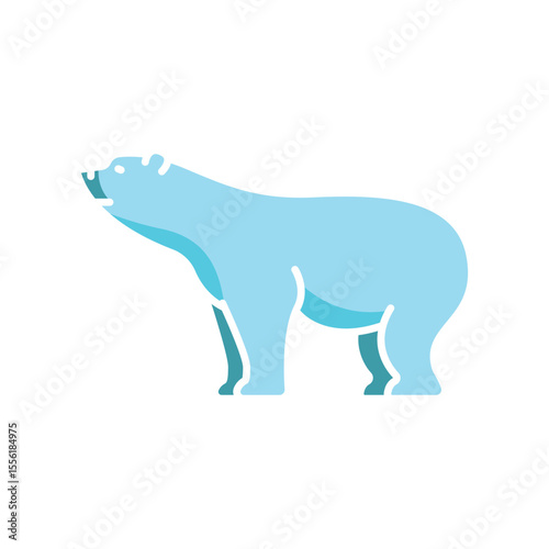 polar bear color flat icon for digital and print projects. Arctic animals.