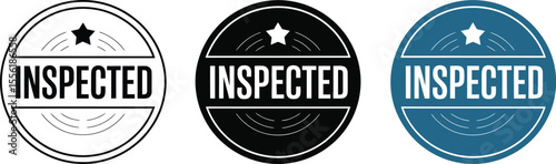 Inspected seal vector graphic quality control assurance check mark design
