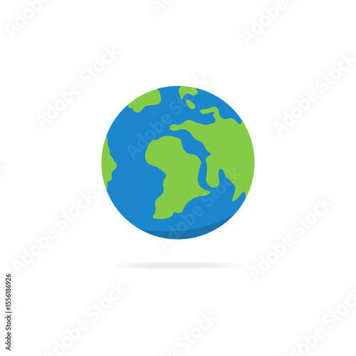 planet earth, simple vector flat world globe 