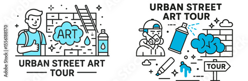 Urban street art tour showcasing vibrant graffiti and artistic expression in city alleys during afternoon light