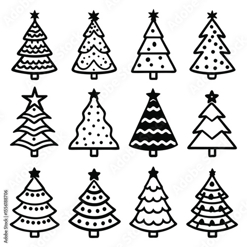 A Collection of christmas icons set
