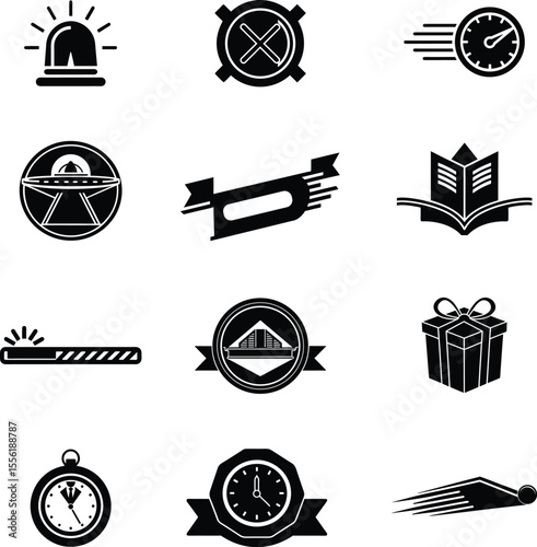 Time icon set. Editable vector icons. Vector illustration.