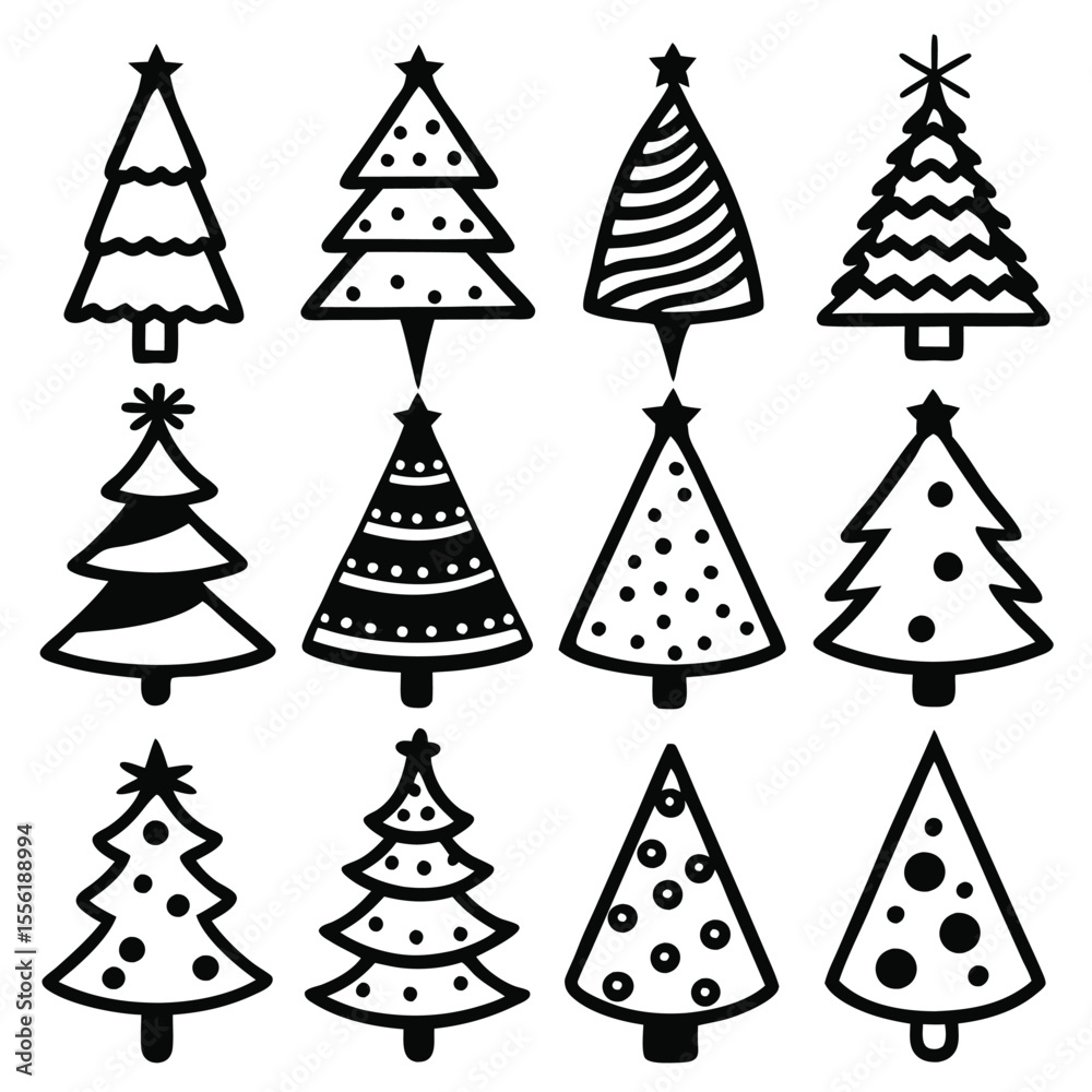 Obraz premium A Collection of christmas icons set