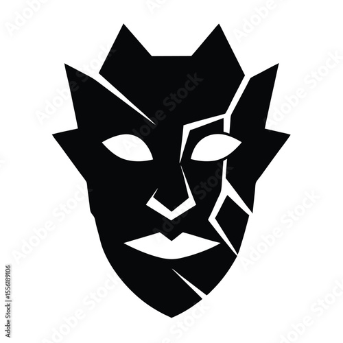 broken mask vector art