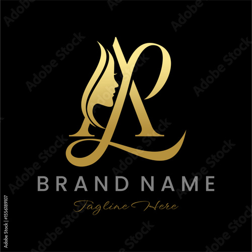 Letter AL Beauty Women Face Logo Design